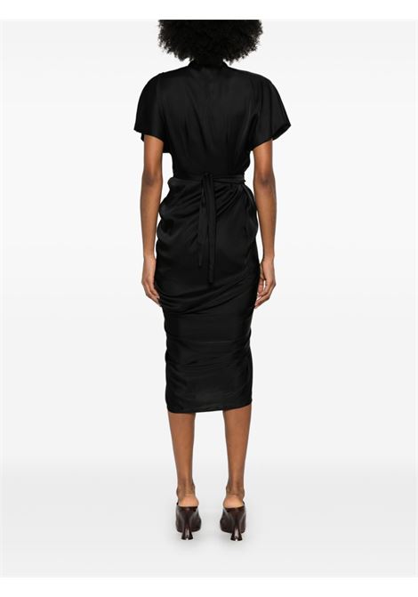 Black wrap midi dress Rick owens - women RICK OWENS | RP01E7542SCH09